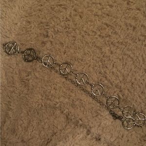 Peace Sign Metal Belt